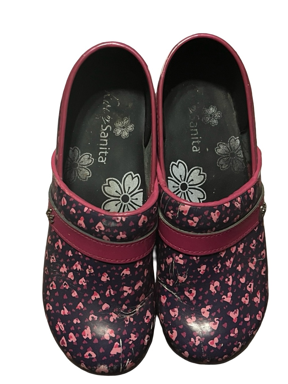 Sanita Koi Harper Fuchsia clogs 1.75" heal disc. print fairy whimsical